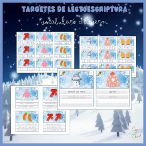 Targetes de lectoescriptura d'hivern