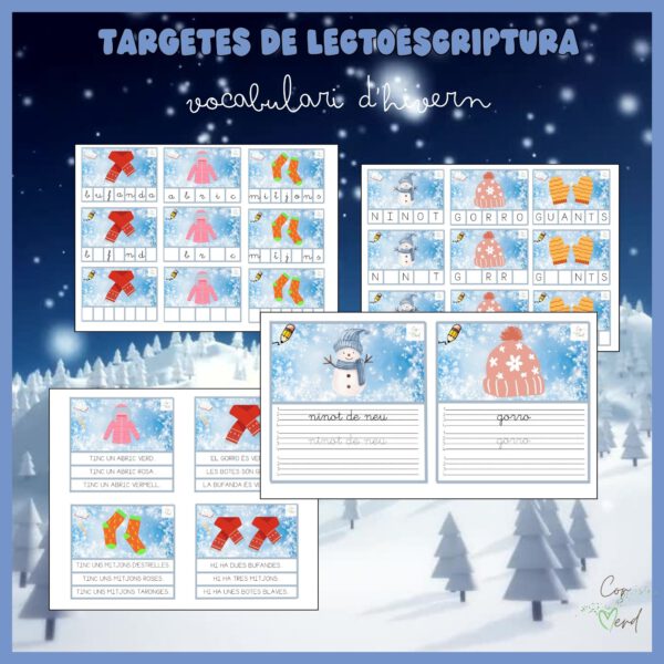 Targetes de lectoescriptura d'hivern