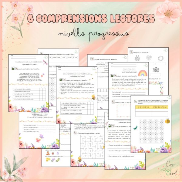 6 comprensions lectores (nivells progressius) sobre la primavera