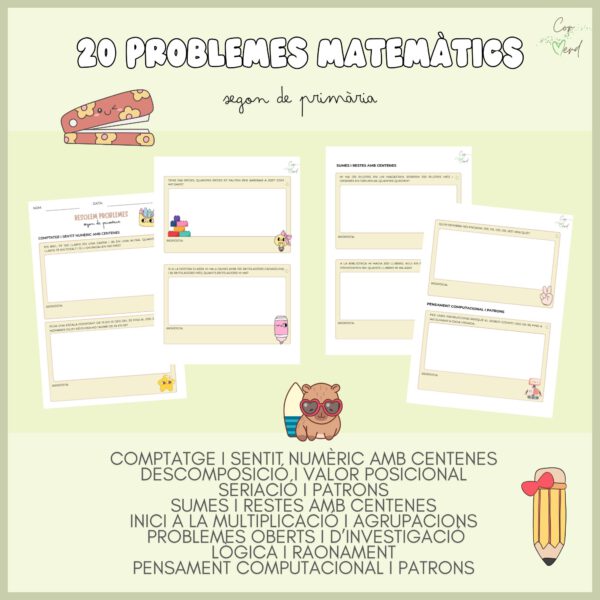 20 problemes matemàtics -2n de primària Corverd