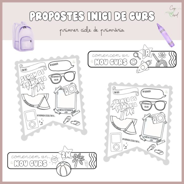 Propostes inici de curs primer cicle de primària (banderoles i polseres)
