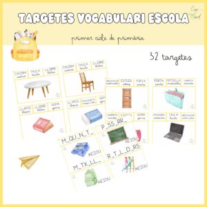 32 targetes vocabulari escola - lectoescriptura - primer cicle de primària