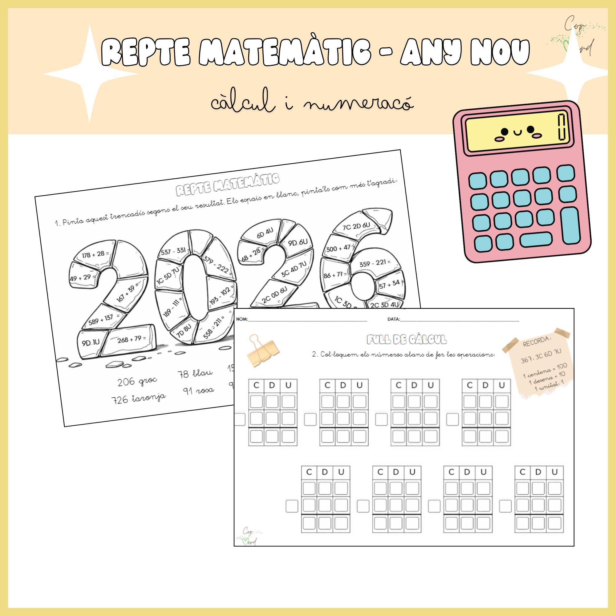 Repte matemàtic nou any - treballem el càlcul
